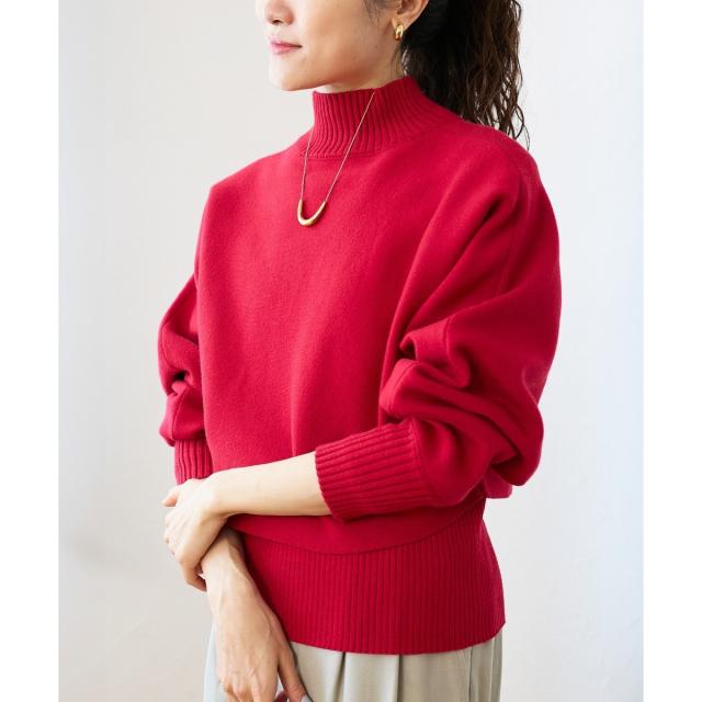 ルクールブラン（le．coeur blanc）/《手洗い可能》3WAYハイネックレイヤードニット