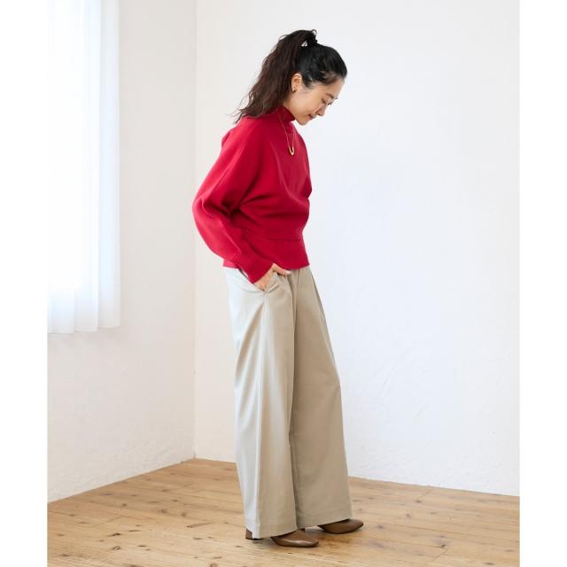 ルクールブラン（le．coeur blanc）/《手洗い可能》3WAYハイネックレイヤードニット