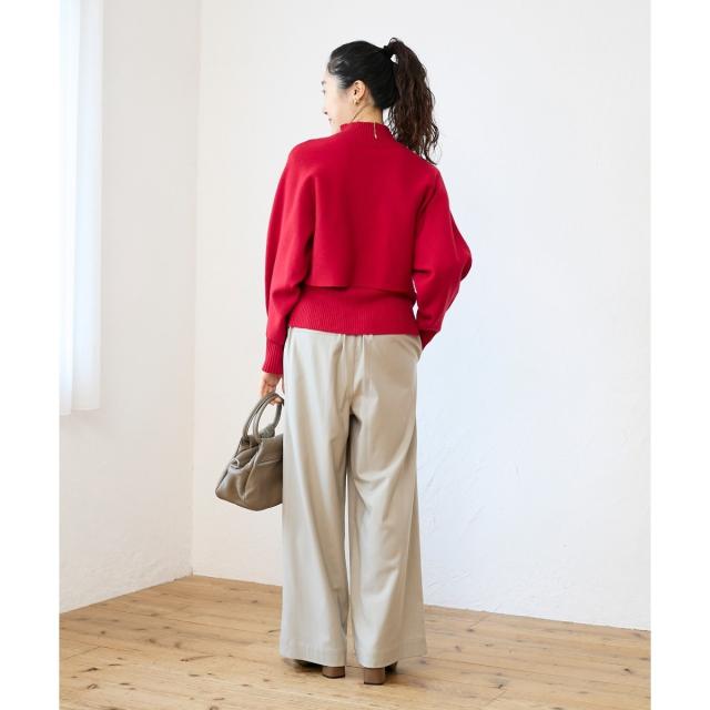 ルクールブラン（le．coeur blanc）/《手洗い可能》3WAYハイネックレイヤードニット