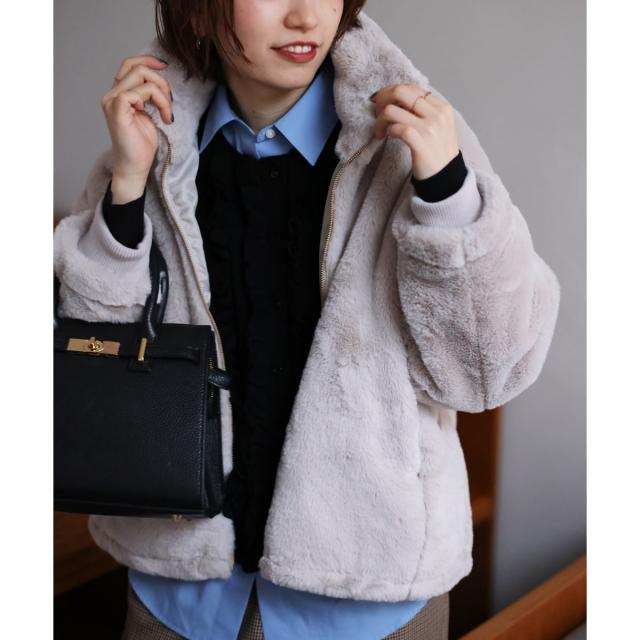 【NEW】ルクールブラン（le．coeur blanc）/フェイクファーブルゾン