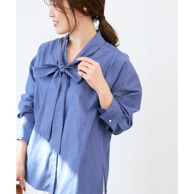 【NEW】ルクールブラン（le．coeur blanc）/ボウタイダンガリーシャツ