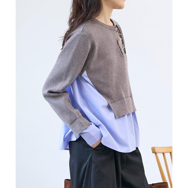 【NEW】ルクールブラン（le．coeur blanc）/ブロードドッキングニットプル