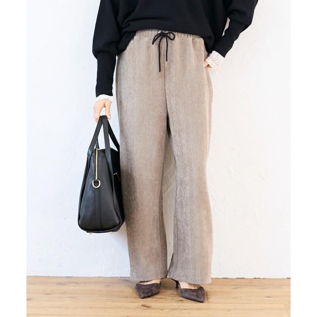 ルクールブラン（le．coeur blanc）/ヘリンボーンカーブイージーワイドパンツ 4,351円