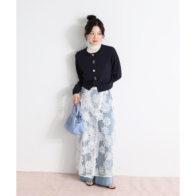 ルクールブラン（le．coeur blanc）/TORRAZZO DONNAフローラルレースラップスカート_8