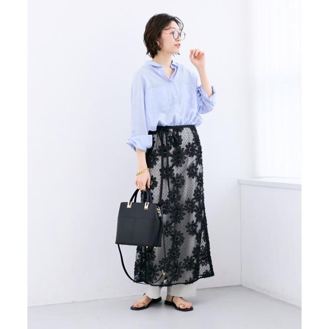 ルクールブラン（le．coeur blanc）/TORRAZZO DONNAフローラルレースラップスカート_16