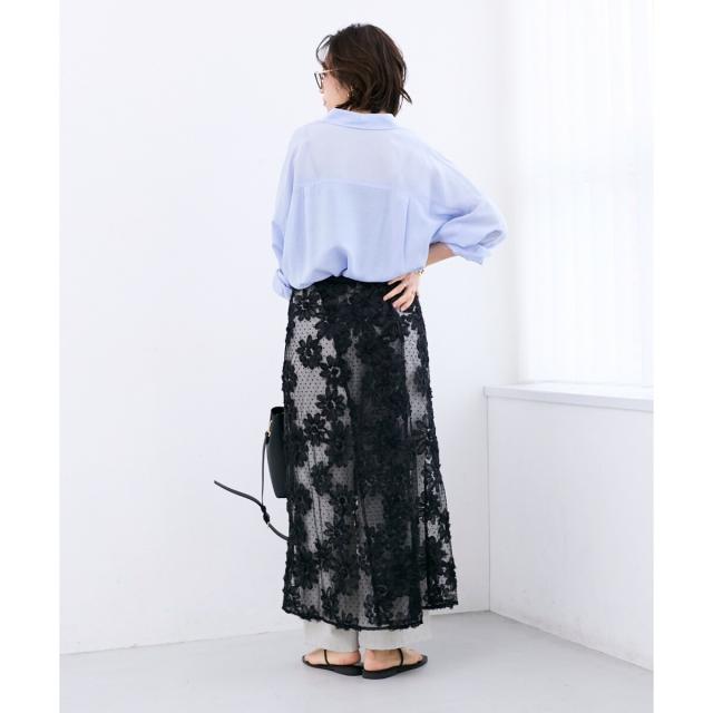ルクールブラン（le．coeur blanc）/TORRAZZO DONNAフローラルレースラップスカート_18