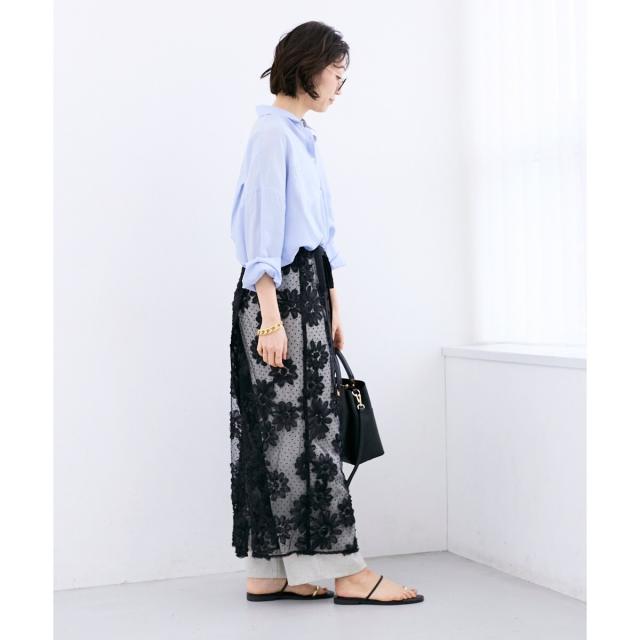 ルクールブラン（le．coeur blanc）/TORRAZZO DONNAフローラルレースラップスカート_19