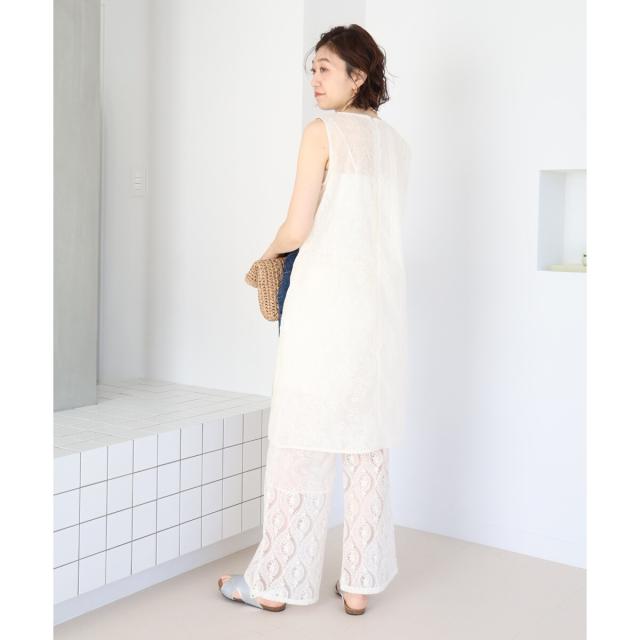 ルクールブラン（le．coeur blanc）/vaneumレーススクエアネックトップス_7