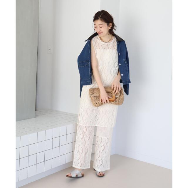 ルクールブラン（le．coeur blanc）/vaneumレーススクエアネックトップス_10