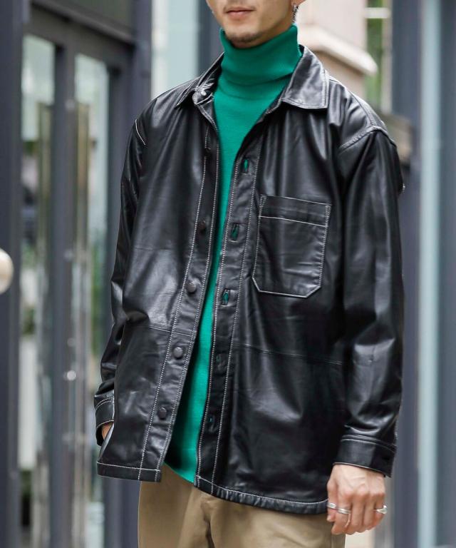 ロンドンデニム/【LondonDenim】シープレザー/オーバーシャツ ブルゾン_1