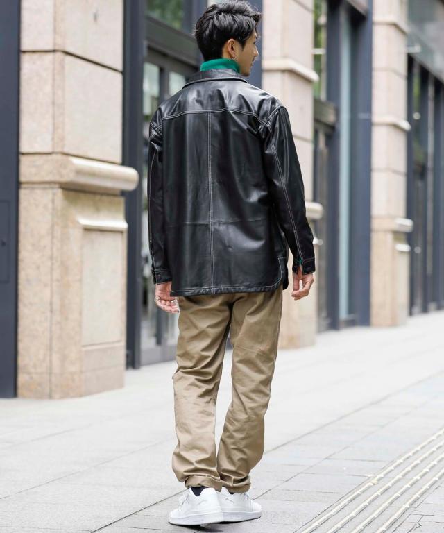 ロンドンデニム/【LondonDenim】シープレザー/オーバーシャツ ブルゾン_4
