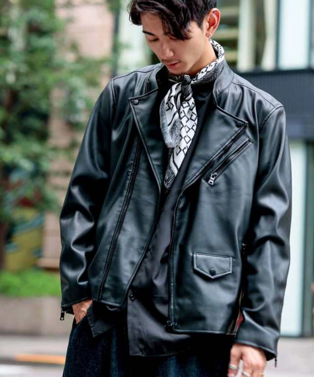 ロンドンデニム/【LondonDenim】フェイクレザー/シングルライダースの通販は
