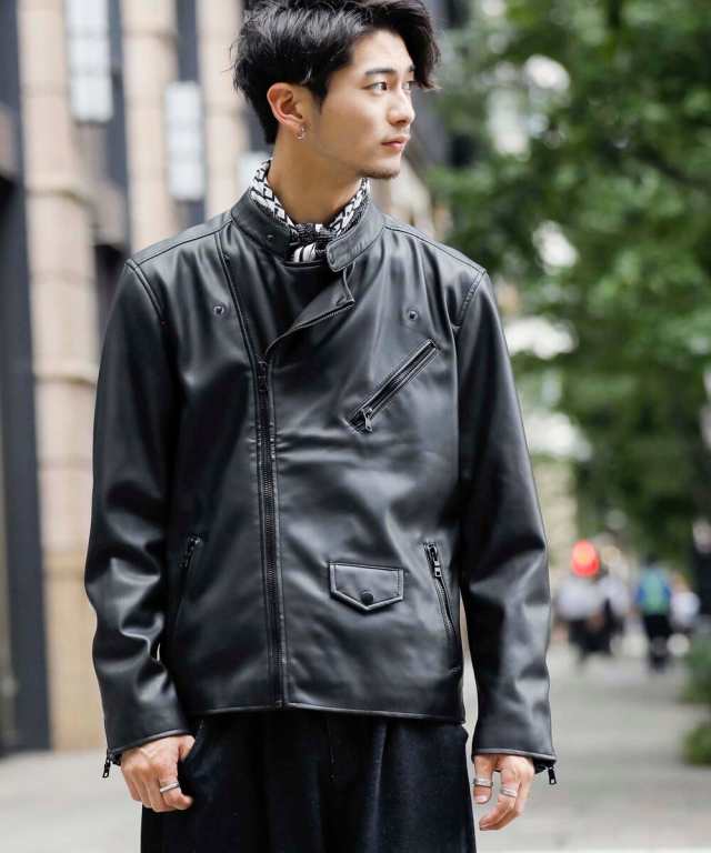 ロンドンデニム/【LondonDenim】フェイクレザー/シングルライダースの通販は