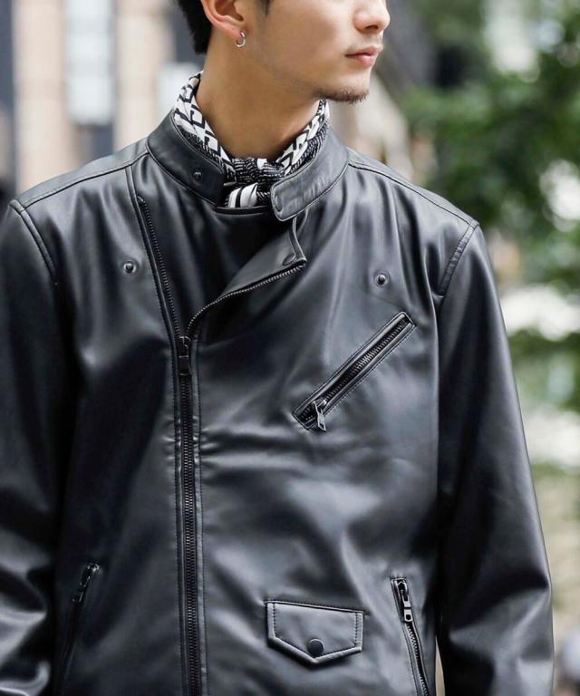 ロンドンデニム/【LondonDenim】フェイクレザー/シングルライダースの通販は