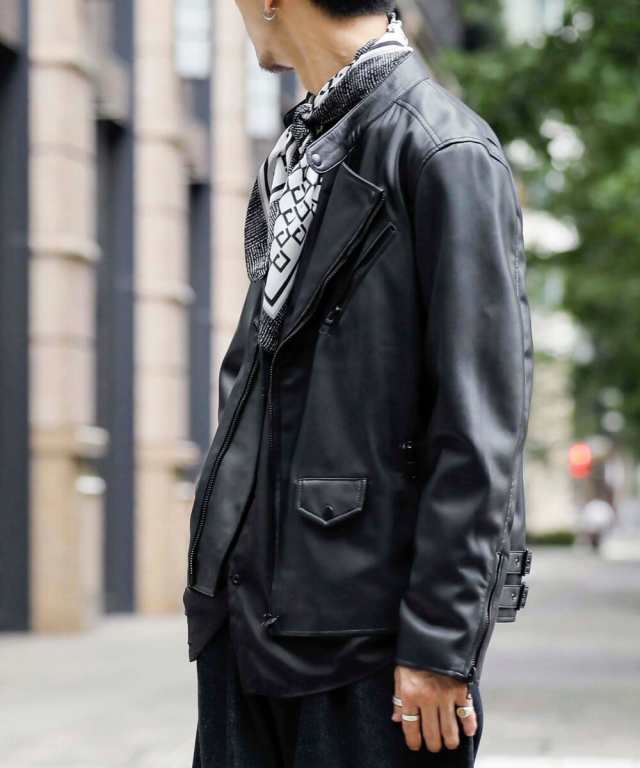 ロンドンデニム/【LondonDenim】フェイクレザー/シングルライダースの通販は