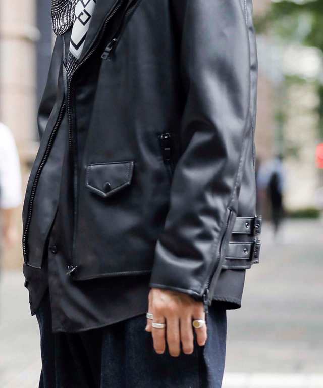 ロンドンデニム/【LondonDenim】フェイクレザー/シングルライダースの通販は