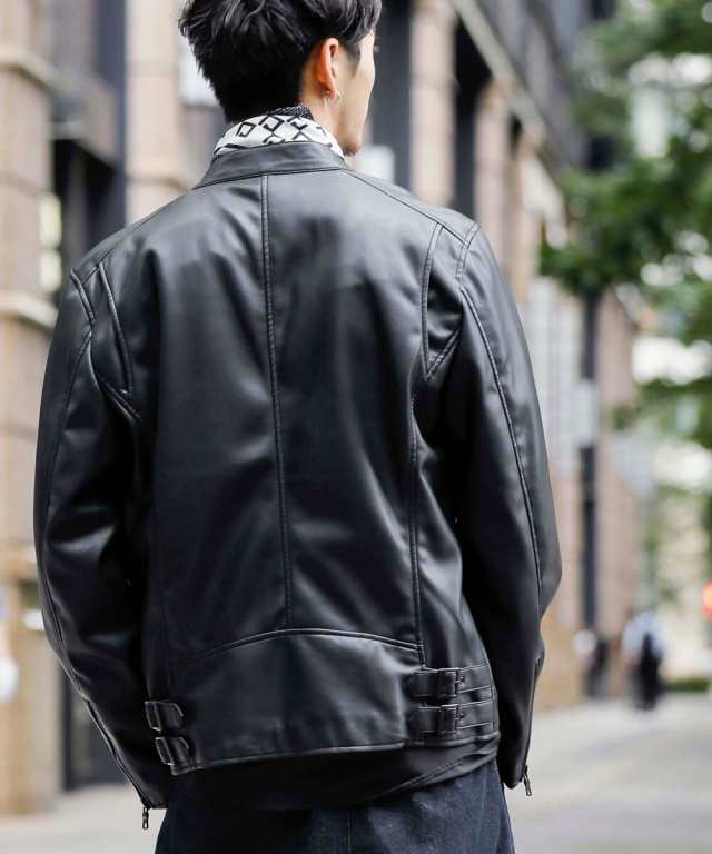 ロンドンデニム/【LondonDenim】フェイクレザー/シングルライダースの通販は