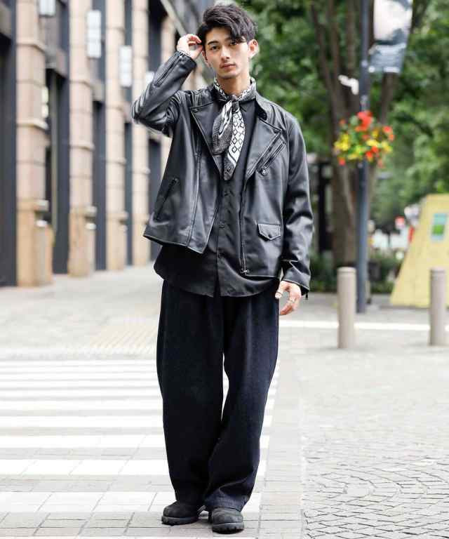 ロンドンデニム/【LondonDenim】フェイクレザー/シングルライダースの通販は