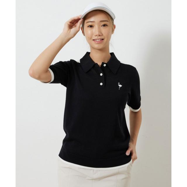 ジュン＆ロぺ（JUN&ROPE’）/ハーフスリーブニットポロ襟プルオーバー