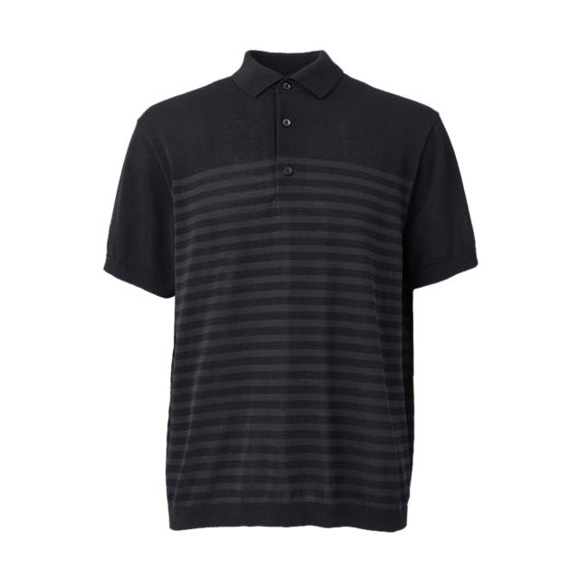 ジュン＆ロぺ（JUN&ROPE’）/【NOIR】16ゲージボーダーニットポロシャツ