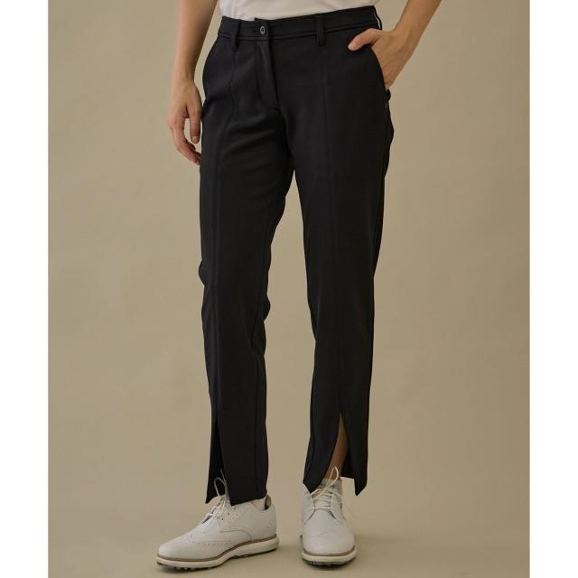 ジュン＆ロぺ（JUN&ROPE’）/【NOIR】【防透】裾スリット入りクロップドパンツ