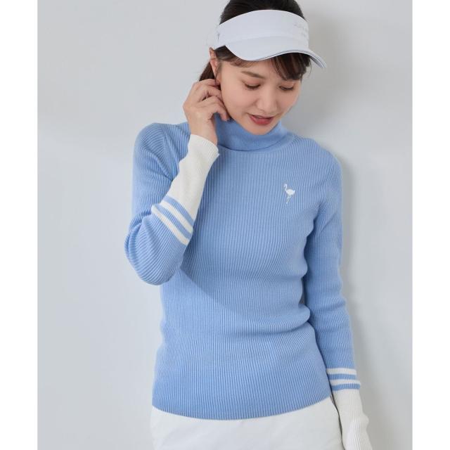 ジュン＆ロぺ（JUN&ROPE’）/バイカラー切替リブタートルニット