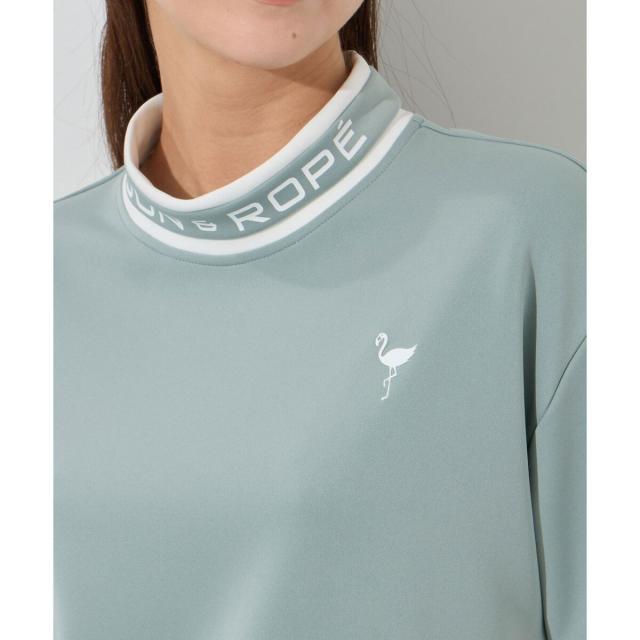 極美品 JUN&ROPE' GOLF ダンボールニット セットアップ ミント ジュン＆ロぺ（JUN&ROPE'）/ダンボールニット5分袖配色プルオーバー