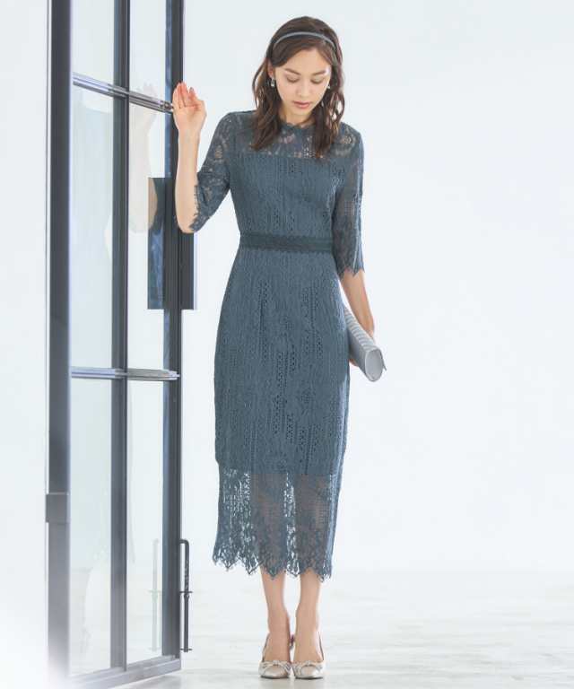 ドレスプラス（DRESS+）/タイトシルエットのミモレ丈ワンピースドレス