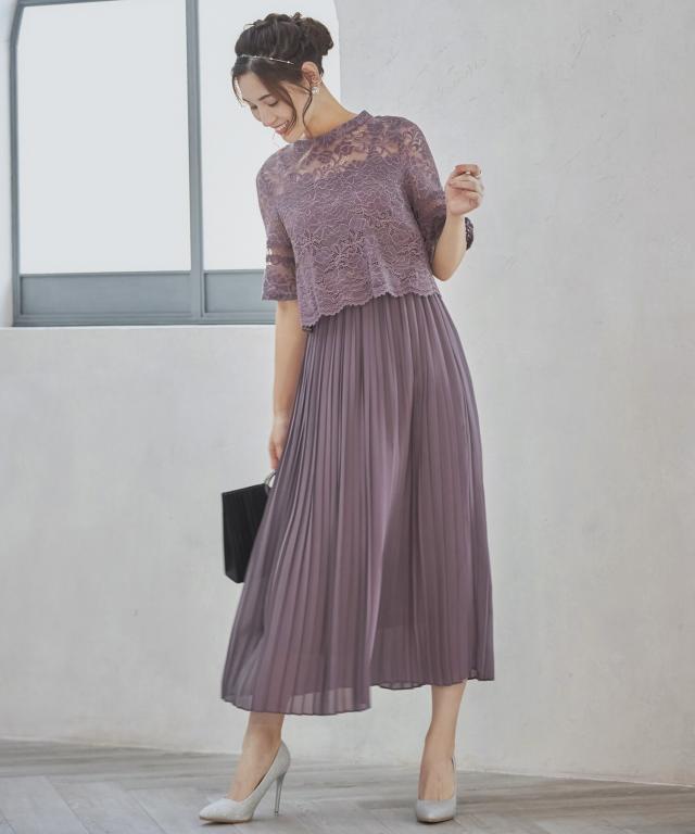 ドレスプラス（DRESS+）/ワンピース ドレス レース プリーツ パーティードレス 結婚式_7