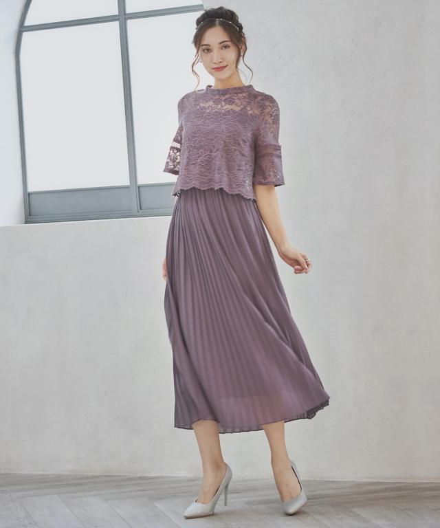 ドレスプラス（DRESS+）/ワンピース ドレス レース プリーツ パーティードレス 結婚式_9