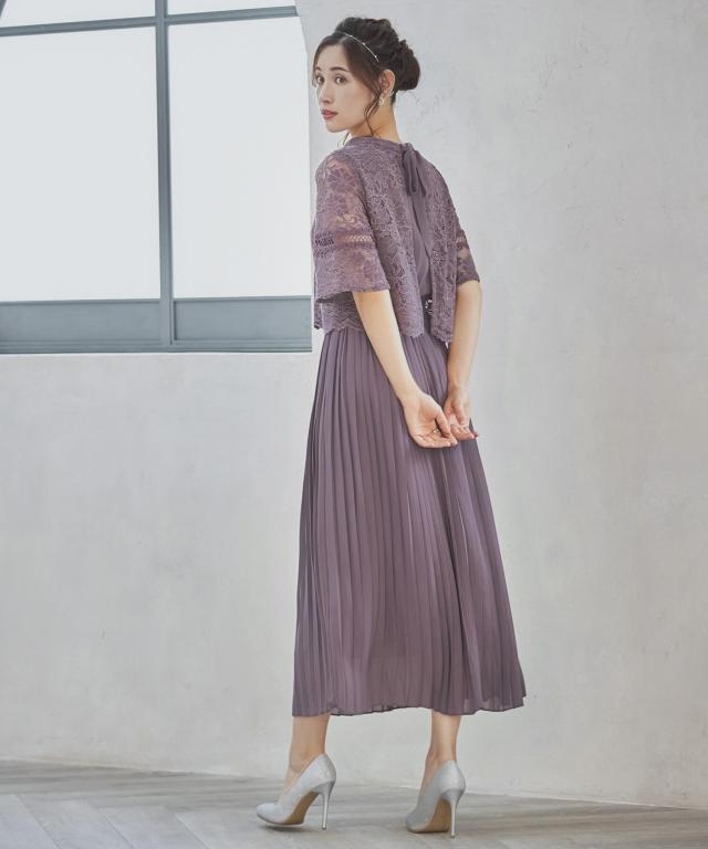 ドレスプラス（DRESS+）/ワンピース ドレス レース プリーツ パーティードレス 結婚式_11
