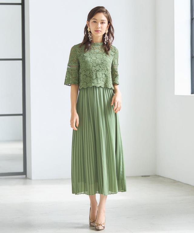 ドレスプラス（DRESS+）/ワンピース ドレス レース プリーツ パーティードレス 結婚式_5