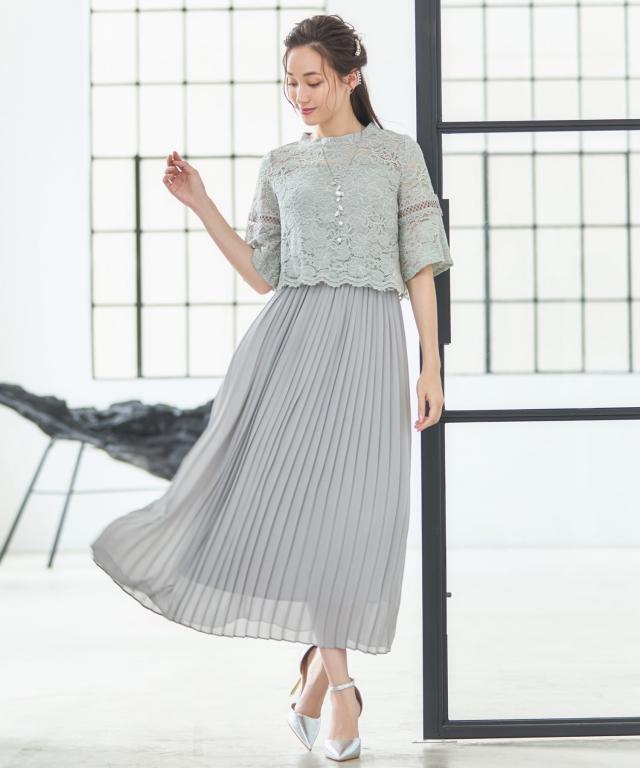 ドレスプラス（DRESS+）/ワンピース ドレス レース プリーツ パーティードレス 結婚式_4