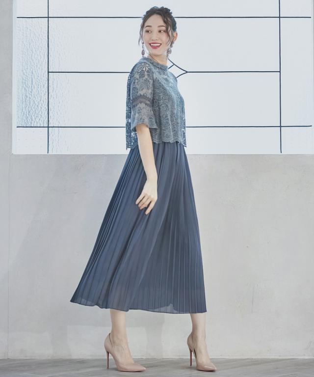 ドレスプラス（DRESS+）/ワンピース ドレス レース プリーツ パーティードレス 結婚式_13