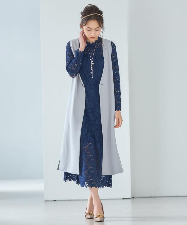 ドレスプラス（DRESS+）/ワンピース ノースリトレンチ 2点セット パーティー 普段使い