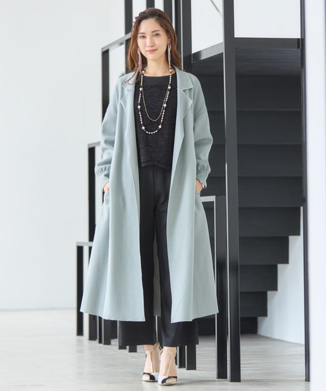 プリントロングガウンコートドレス プロポーションボディドレッシング PROPORTION BODY DRESSING
