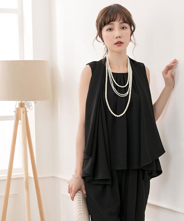 ドレスプラス（DRESS+）/3WAYケープ＆ノースリーブデザインパンツセットアップ_16
