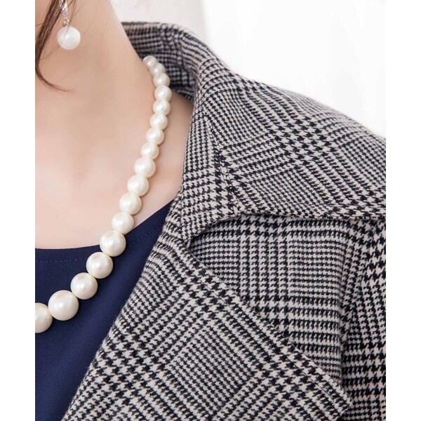 ドレスプラス（DRESS+）/グレンチェックウエストリボントレンチコート