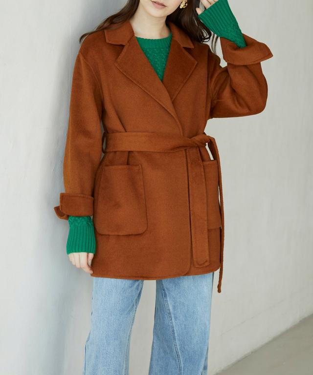 セゾン ド パピヨン/ウール混ダブルフェイスガウンコート 4,944円