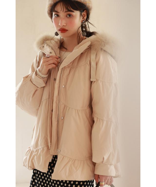 ミッシェルクラン MICHEL KLEIN フォックスファー 毛皮 38 ピンク MK