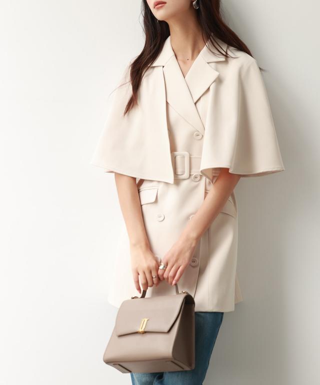 セゾン ド パピヨン（SAISON DE PAPILLON）/2wayケープミドル丈コート