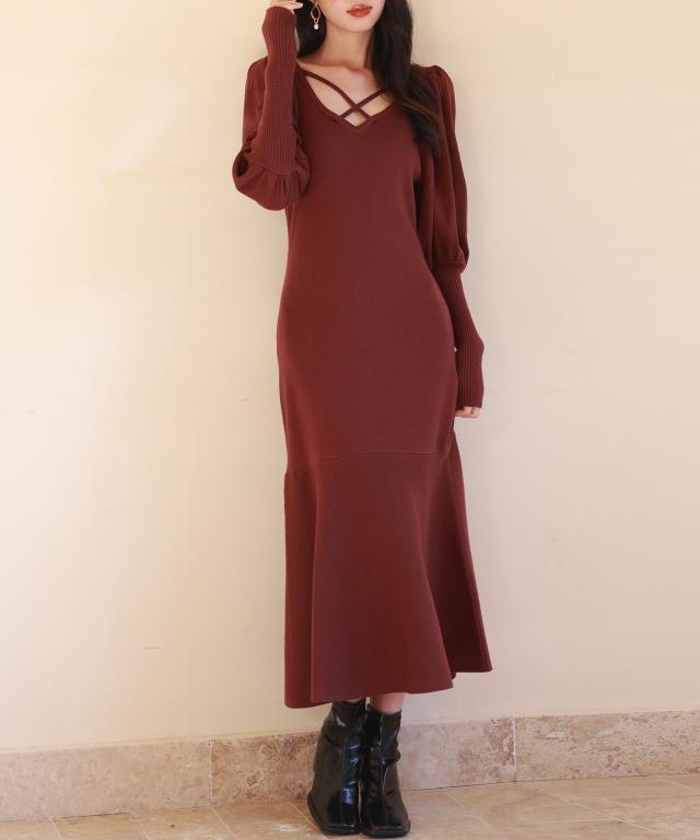 セゾン ド パピヨン（SAISON DE PAPILLON）/マトンスリーブニット