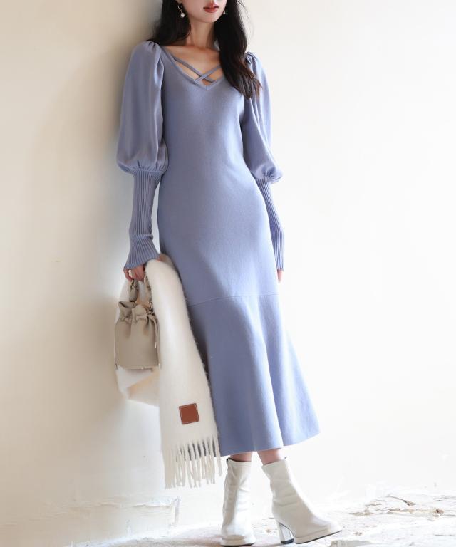 セゾン ド パピヨン（SAISON DE PAPILLON）/マトンスリーブニット