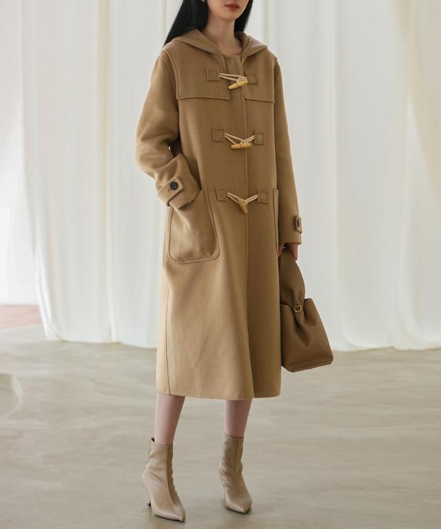 セゾン ド パピヨン（SAISON DE PAPILLON）/トグルボタンフード付きロングコート