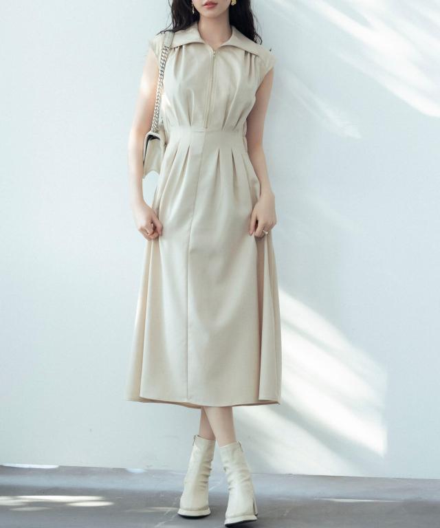 セゾン ド パピヨン（SAISON DE PAPILLON）/ウエストタックミモレ丈ワンピースの通販は 5,690円