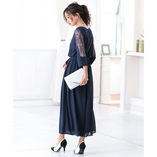 カナ（kana）/レース切替ロングドレス