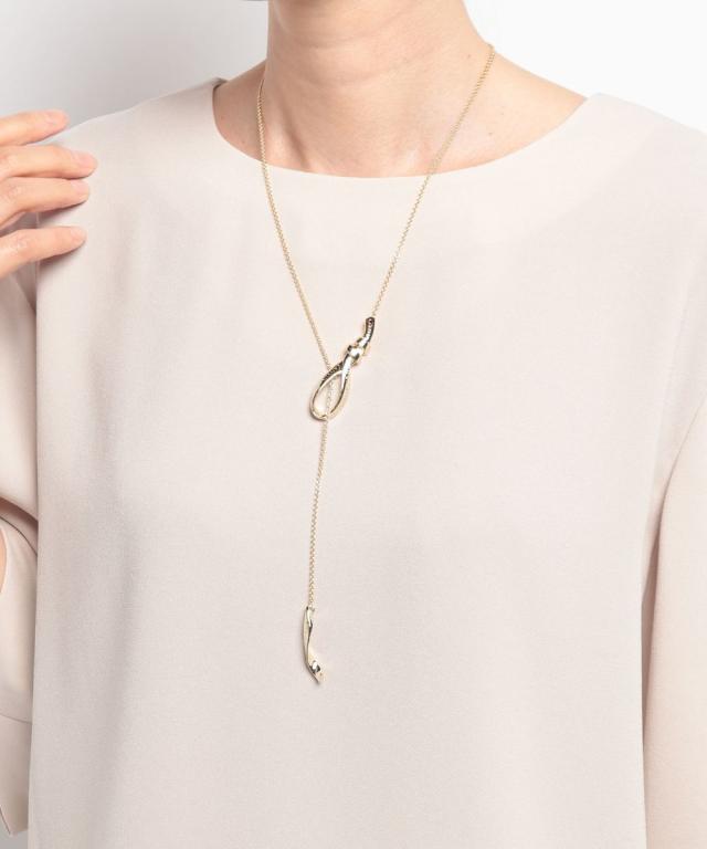 ランバン オン ブルー（LANVIN en Bleu）/メタリックリボン ネックレス_5