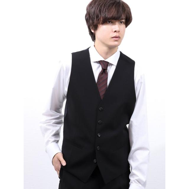 セマンティックデザイン（semantic design）/シェラック/SHELLAC ウール スリムフィット2釦3ピーススーツ 黒 セマンティックデザイン（semantic design）/シェラック/SHELLAC