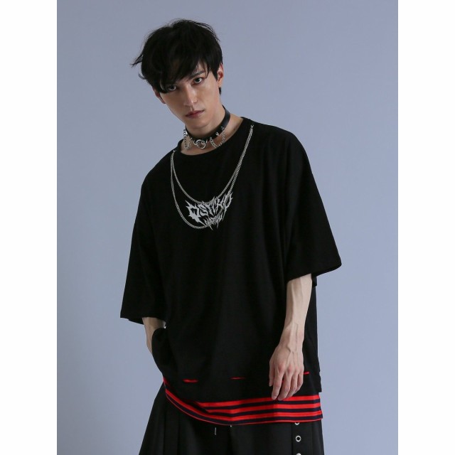 セマンティックデザイン（semantic design）/セマンティックデザイン×PSYCHONATION フェイクレイヤード ダメージ 半袖BIGTシャツの通販は