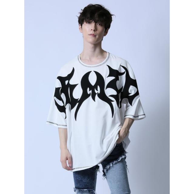 セマンティックデザイン（semantic design）/セマンティックデザイン×PSYCHONATION トライバルロゴ クルー半袖Tシャツ